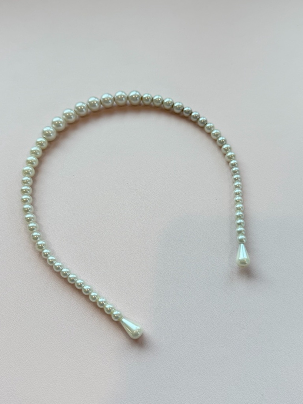 Topshop Pearl Bead Headband in White